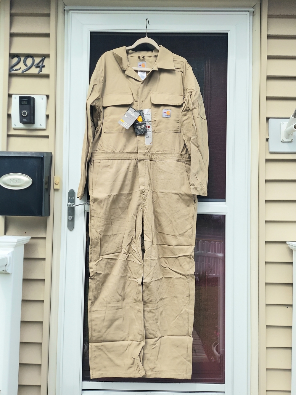 Carhartt Men’s Size 42 Reg FR Tan Coverall Flame-Resistant Utility Jumpsuit NWT